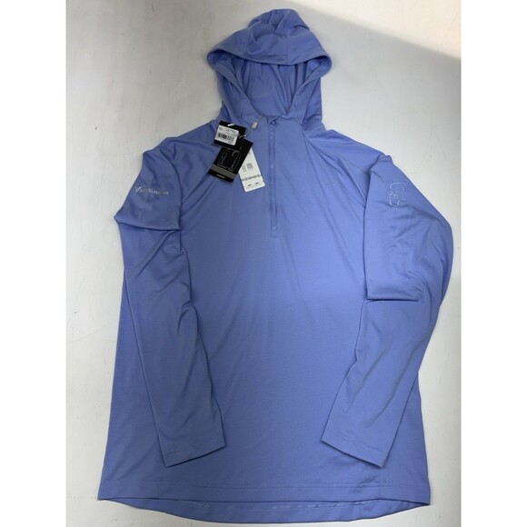 Waste Management Open Golf 1/4 Zip Blue Performance Hoodie Mens Medium NWT
